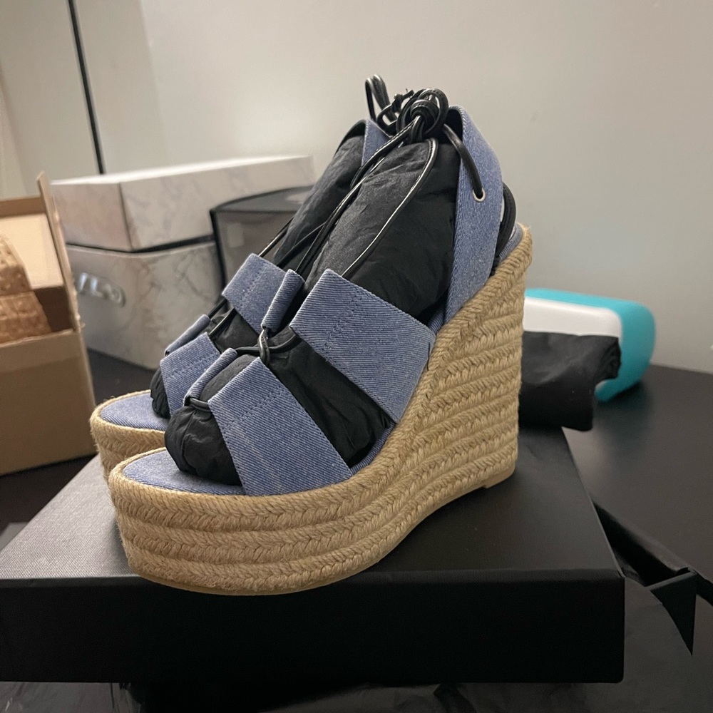 NEW Saint Laurent Espadrille Wedges